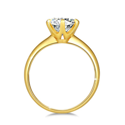 Pure 18k Gold Moissanite Ring Certified 1ct Round Luxury For Women