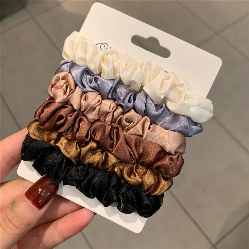 6Pcs Elegant Hair Scrunchies Women Minimalist