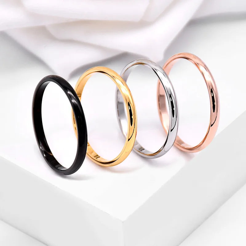 Stainless Steel Ring for Girls Women, Thin And Simple Concise Style