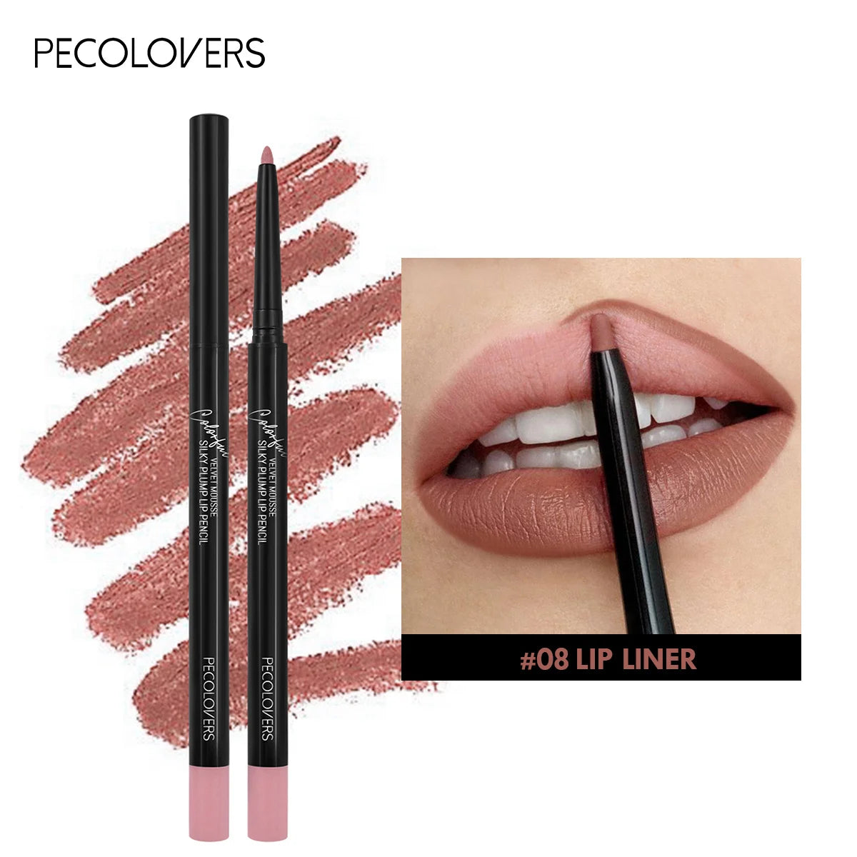 Waterproof Matte Lipliner Pencil Red Contour Tint 12 Colors