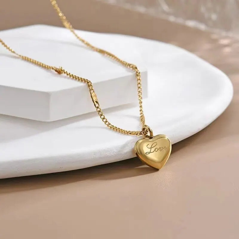 1pcs Gold-color Necklace Ms Simple Fashion Peach Heart