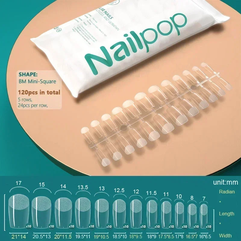 NAILPOP 120pcs Fake Nails Full Cover