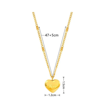 1pcs Gold-color Necklace Ms Simple Fashion Peach Heart