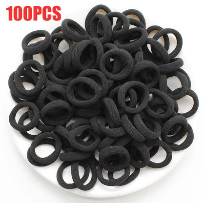 100/300/500 pcs Girls Colorful Elastic Hair Bands