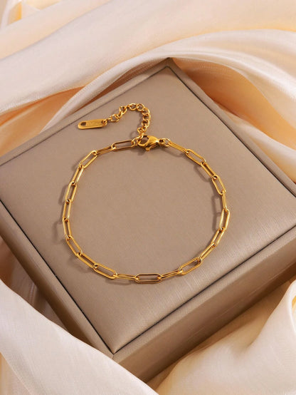 1pc Fashion Stainless Steel Simple Long Bracelet For Women