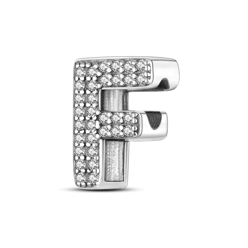 Fit Original Bangle Bracelet DIY A-Z Alphabet Charms Bead 925 Sterling Silver