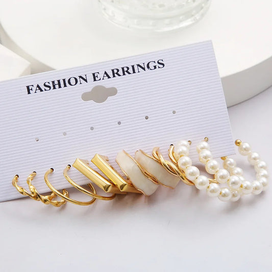 12 Pcs Boho Big Circle Hoop Earring Set for Women