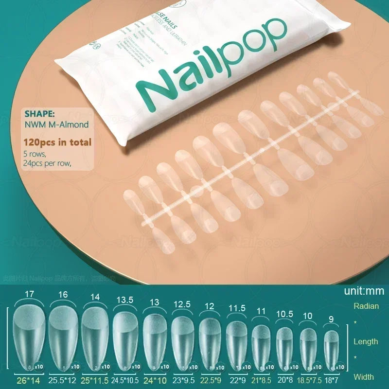 NAILPOP 120pcs Fake Nails Full Cover