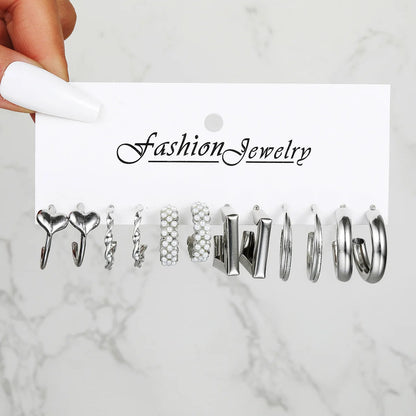 Boho Silver Color Earrings Set for Women