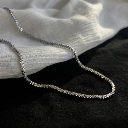 Popular Silver Colour Sparkling Clavicle Chain Choker Necklace For Women