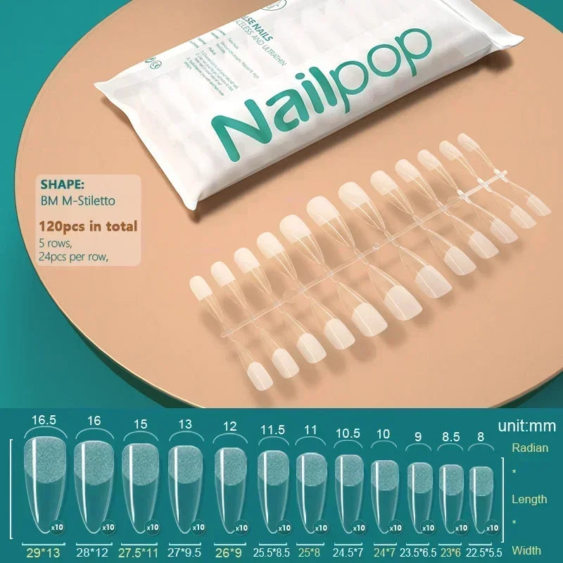 NAILPOP 120pcs Fake Nails Full Cover