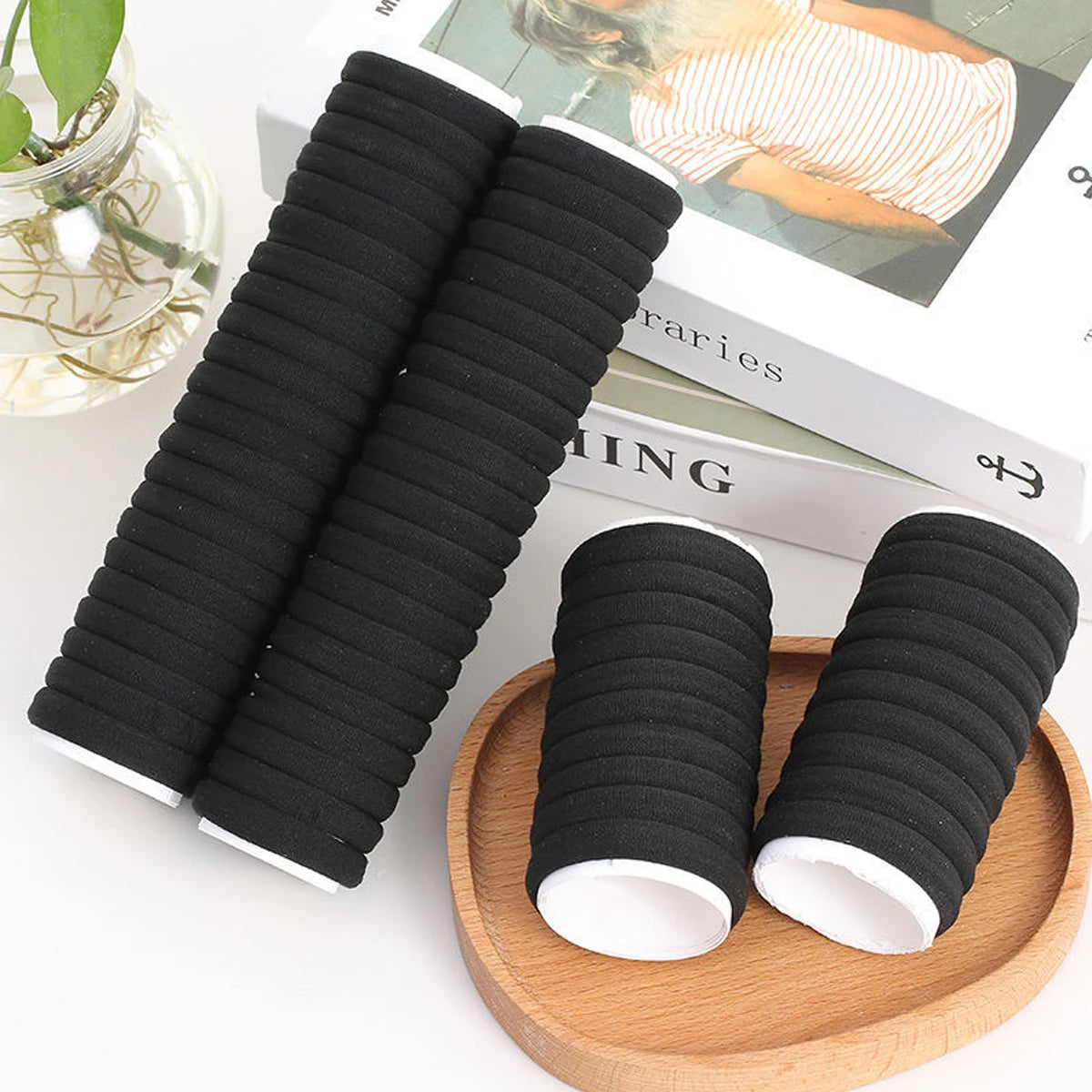 50/100pcs Black Hair Bands for Women Hair