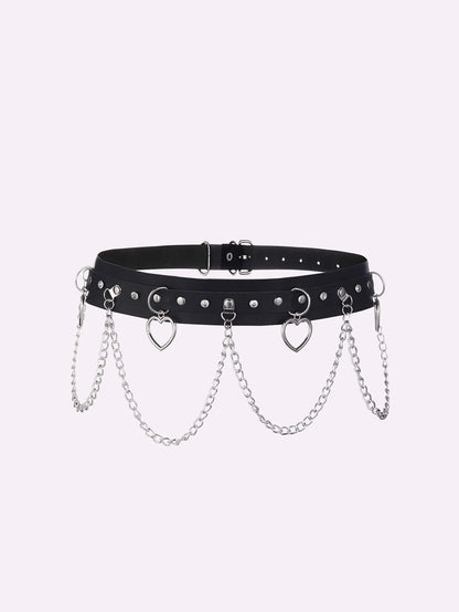 Moon Pendant Chain Fringe Goth Belt For Women Girls