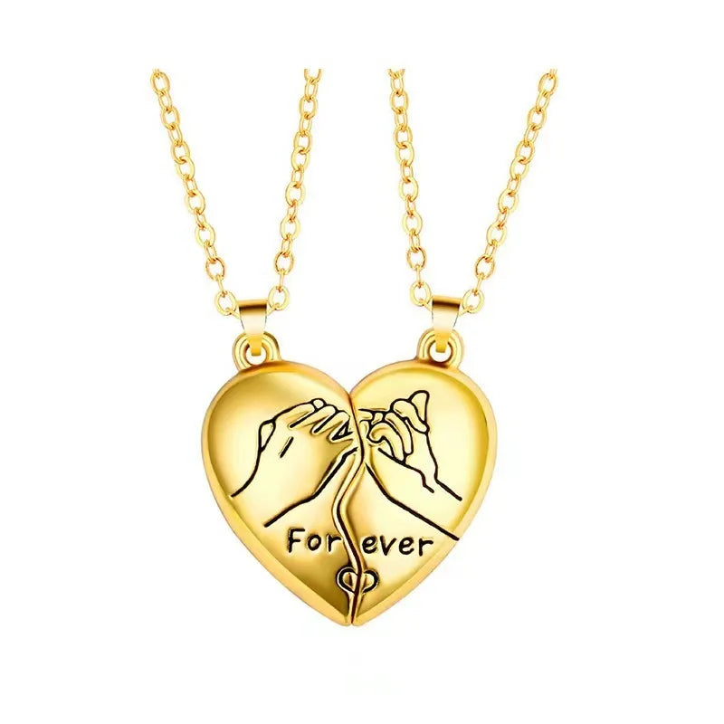 Good Simple Quality Couple Pendant Necklace Electrocardiogram