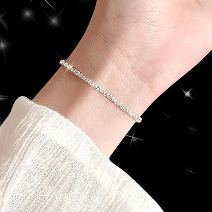 Popular Silver Colour Sparkling Clavicle Chain Choker Necklace For Women