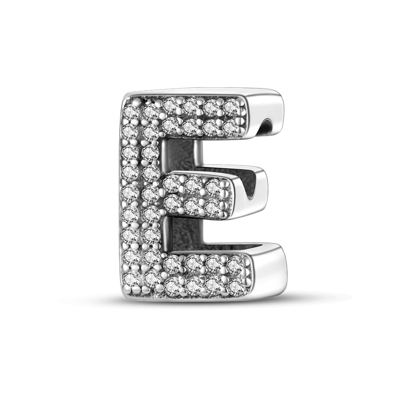 Fit Original Bangle Bracelet DIY A-Z Alphabet Charms Bead 925 Sterling Silver