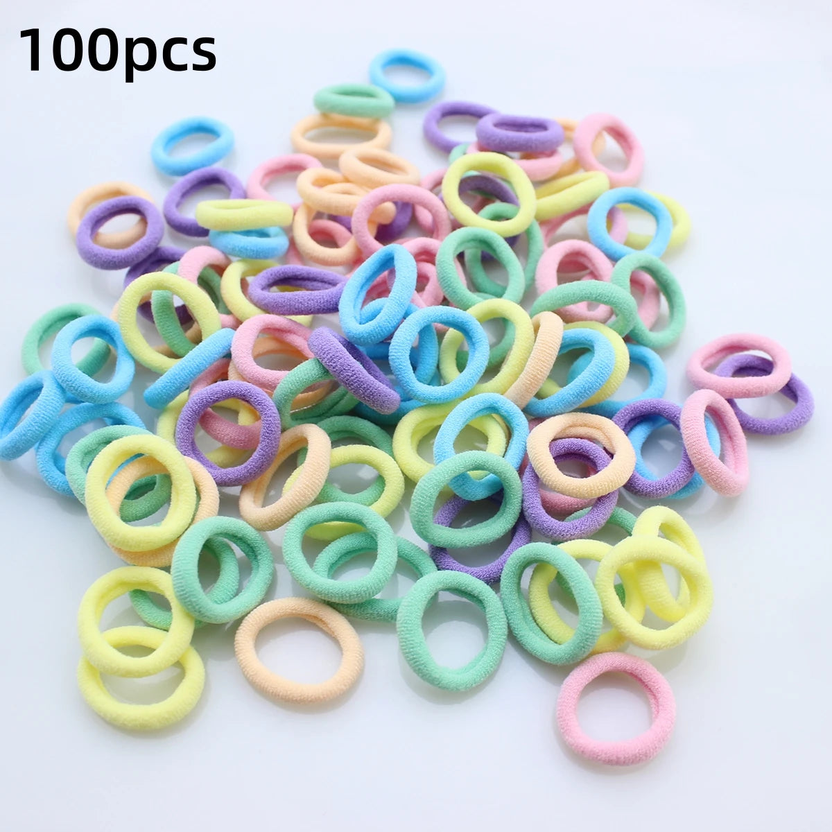 100/300/500 pcs Girls Colorful Elastic Hair Bands