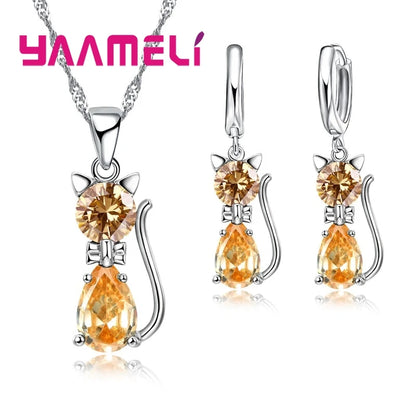 Real 925 Sterling Silver Color Jewelry Sets for Woman