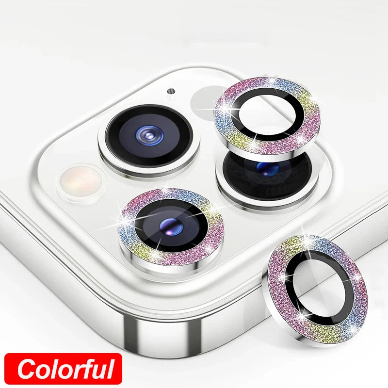 Camera Lens Protector For iPhone 11 12 13 Pro Max Mini 14 15 Pro Max Diamond Metal Protective