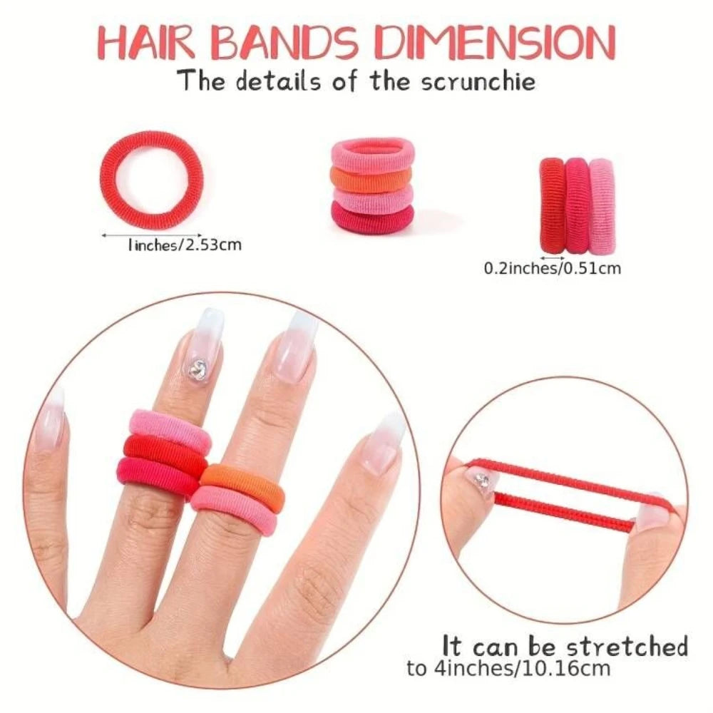 100/300/500 pcs Girls Colorful Elastic Hair Bands