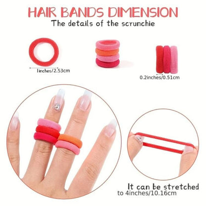 100/300/500 pcs Girls Colorful Elastic Hair Bands