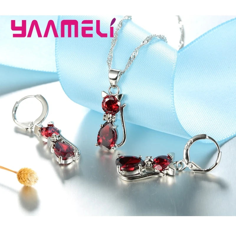 Real 925 Sterling Silver Color Jewelry Sets for Woman