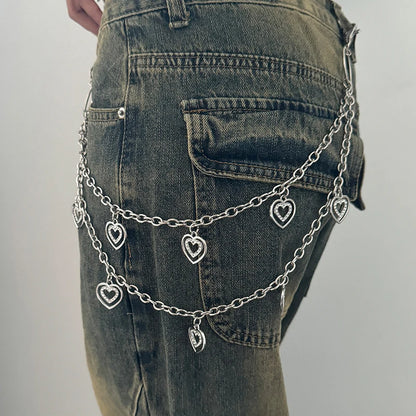 Jeans Pannts Chain Belts For Women Punk Metal Crescent