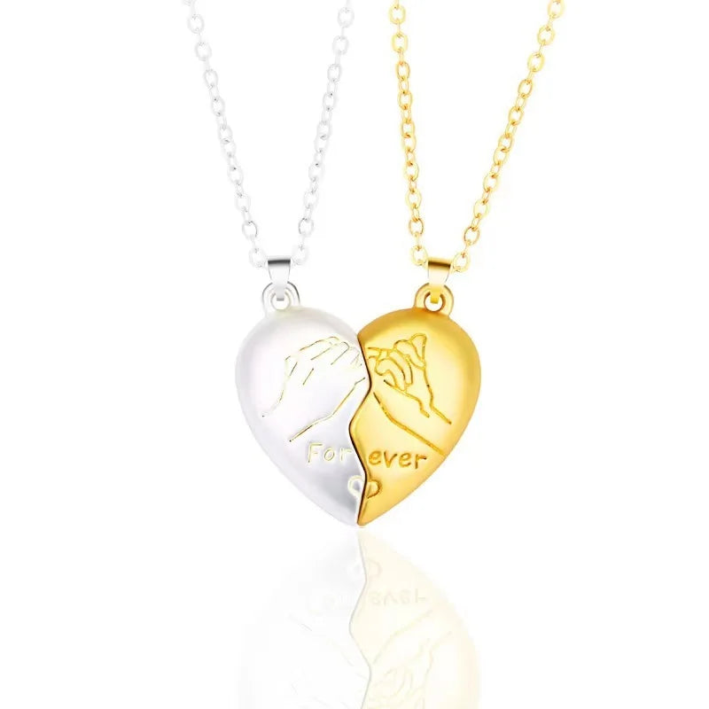 Good Simple Quality Couple Pendant Necklace Electrocardiogram