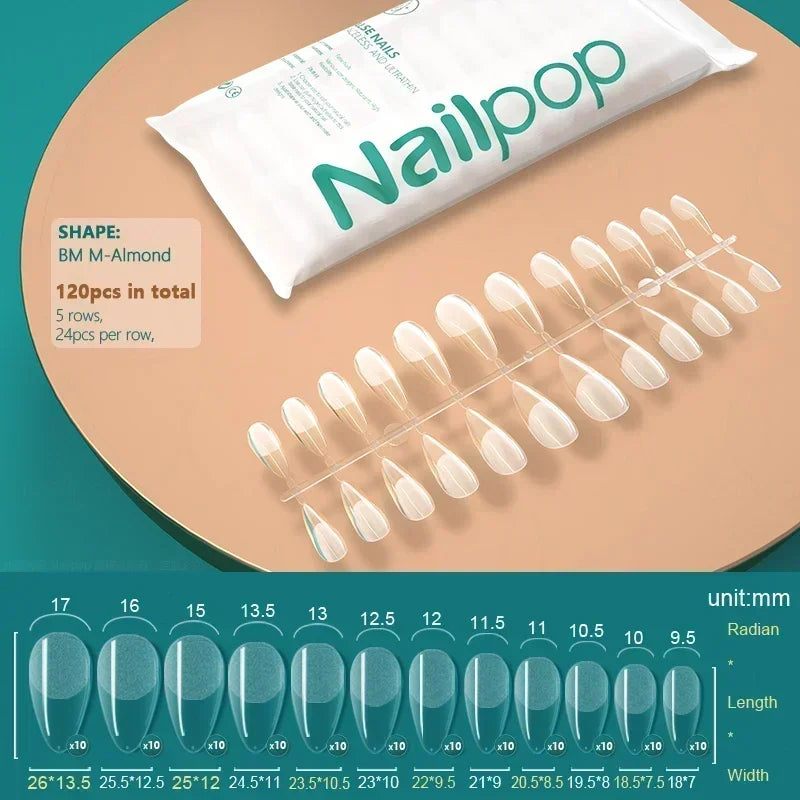 NAILPOP 120pcs Fake Nails Full Cover