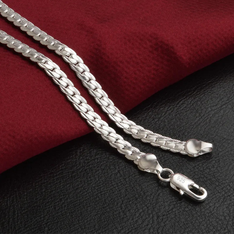 20-60cm 925 Sterling Silver Luxury Brand Design Noble Necklace Chain For Woman