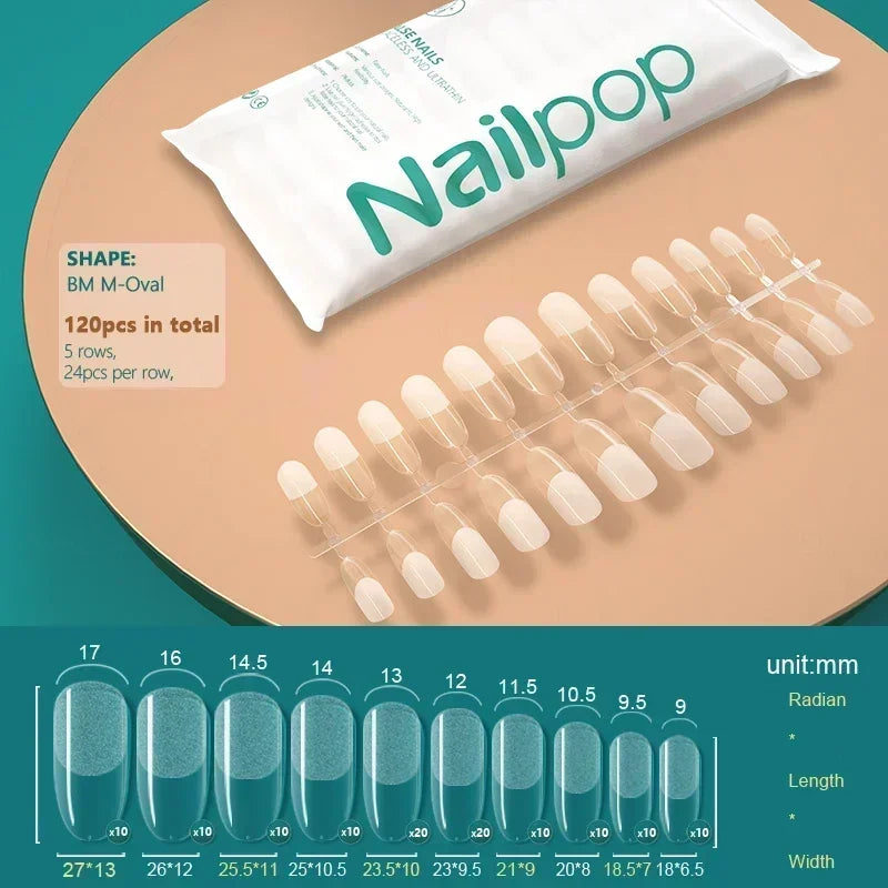 NAILPOP 120pcs Fake Nails Full Cover