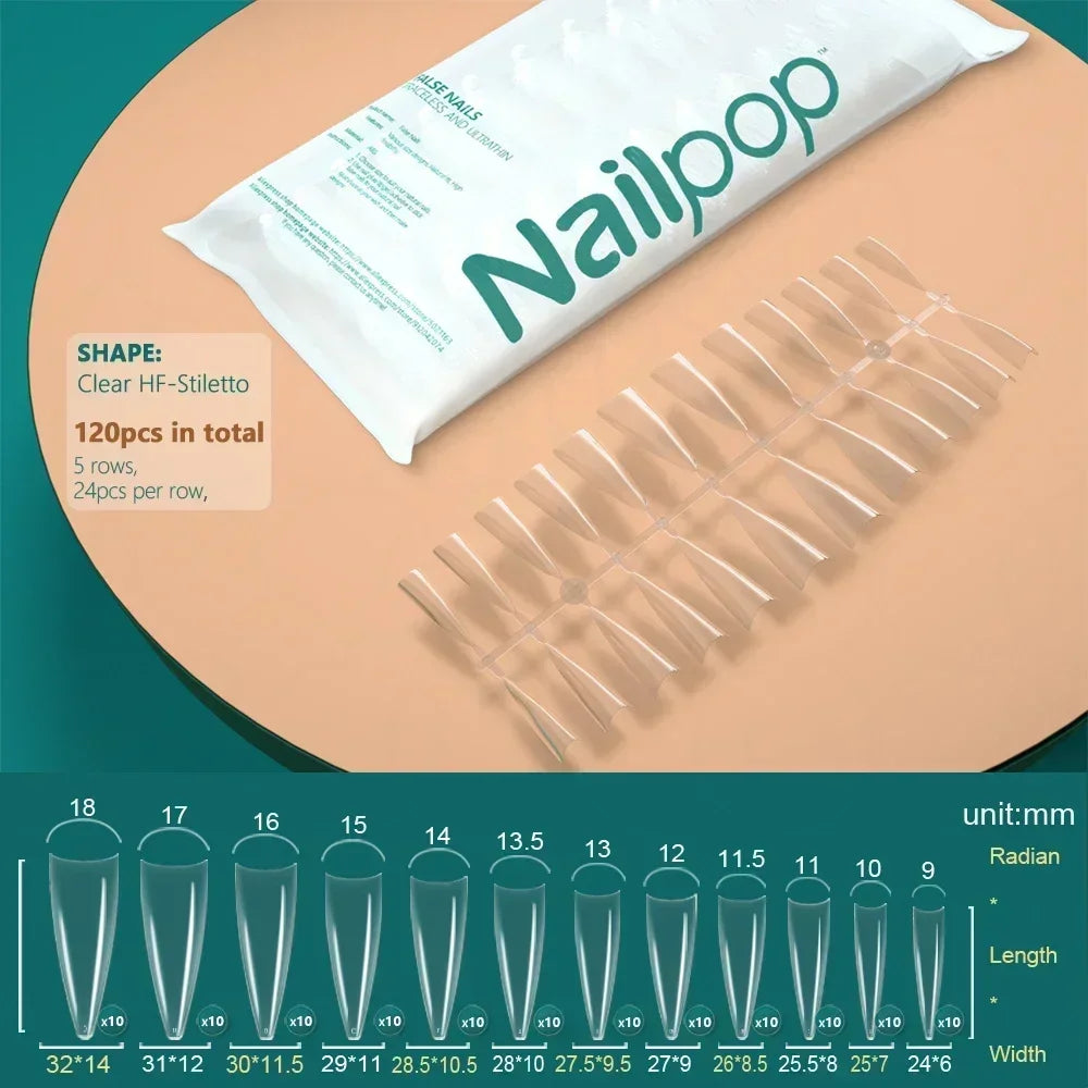 NAILPOP 120pcs Fake Nails Full Cover