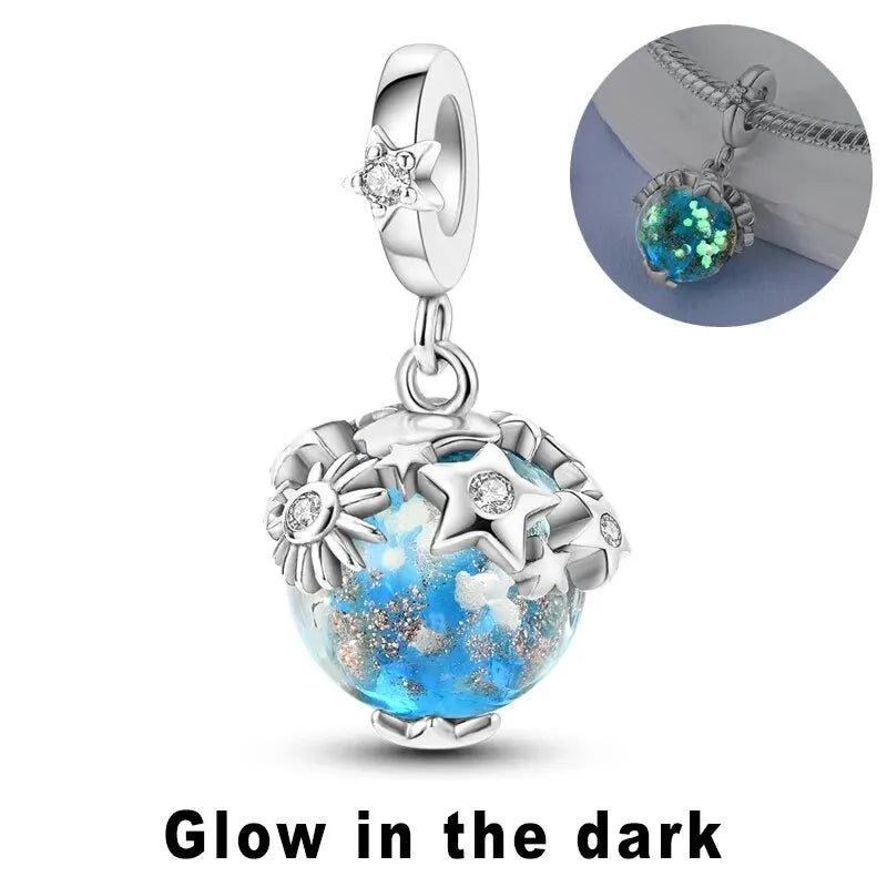 1PC Chameleon Silver-palted Charms Color-changing Crystal Ball