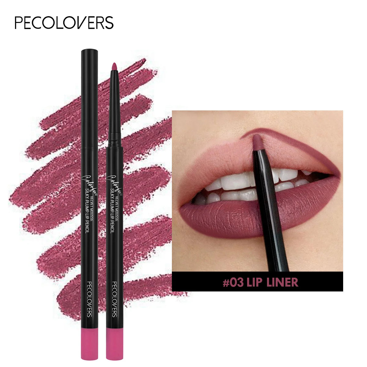 Waterproof Matte Lipliner Pencil Red Contour Tint 12 Colors