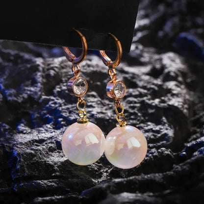 Pearl Long Earrings Women's Flower