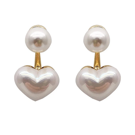 Imitation Pearl Earrings For Women Heart Round