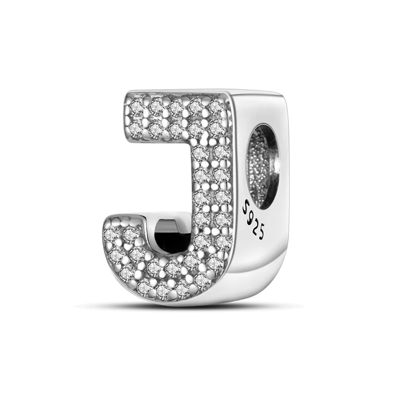 Fit Original Bangle Bracelet DIY A-Z Alphabet Charms Bead 925 Sterling Silver