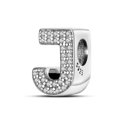 Fit Original Bangle Bracelet DIY A-Z Alphabet Charms Bead 925 Sterling Silver