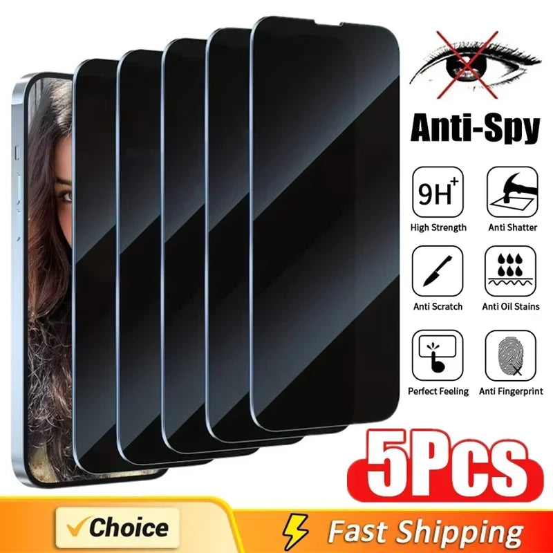 5Pcs Full Cover Privacy Screen Protector For iPhone