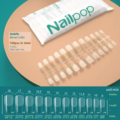 NAILPOP 120pcs Fake Nails Full Cover