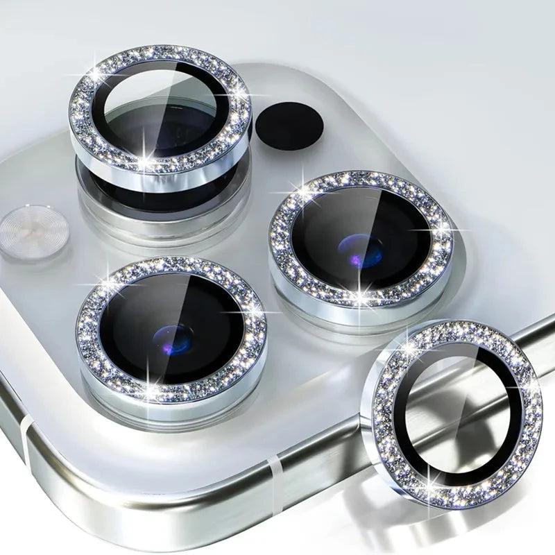 Camera Lens Protector For iPhone 11 12 13 Pro Max Mini 14 15 Pro Max Diamond Metal Protective