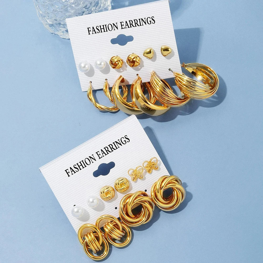 12 Piece Set Women Fashion Earrings