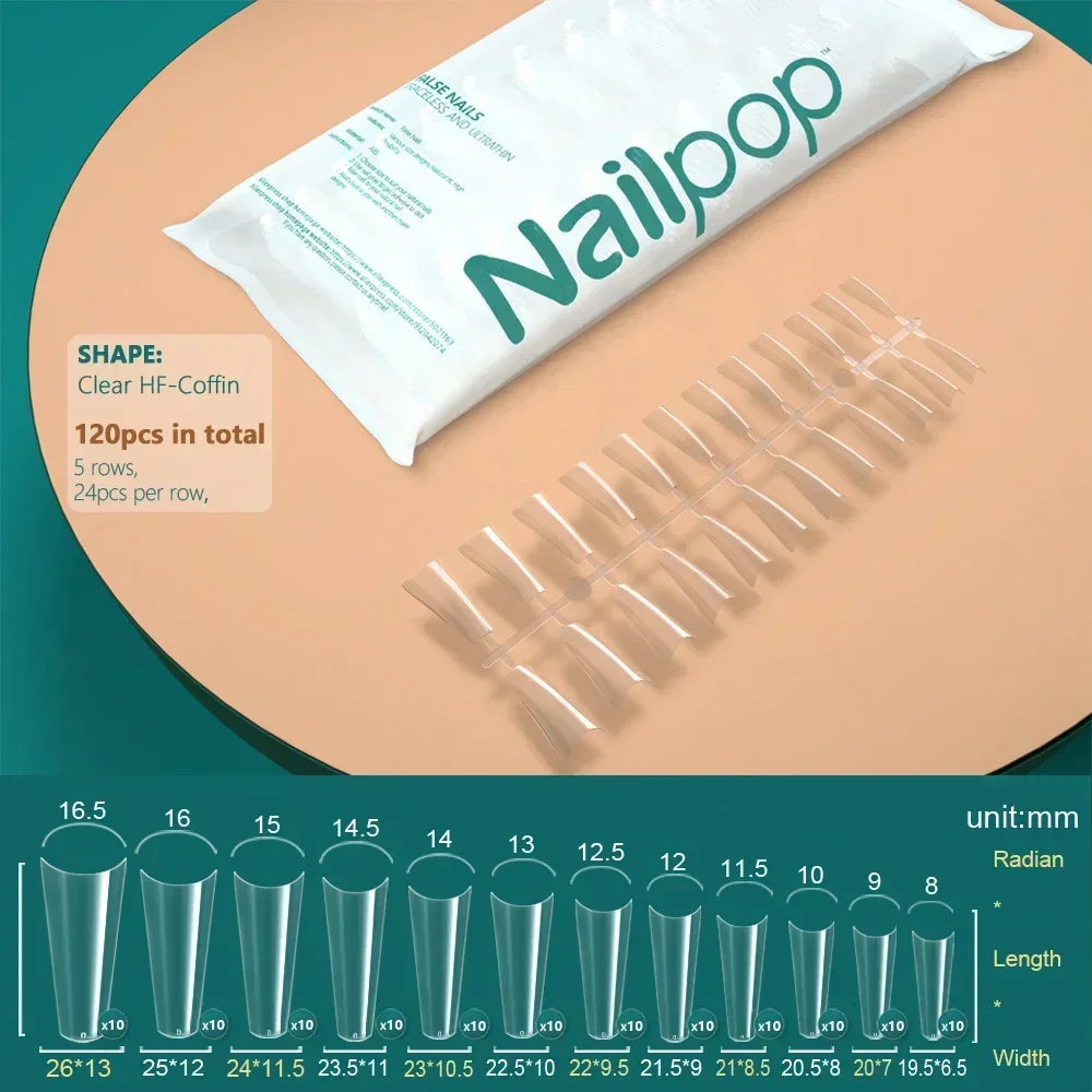 NAILPOP 120pcs Fake Nails Full Cover