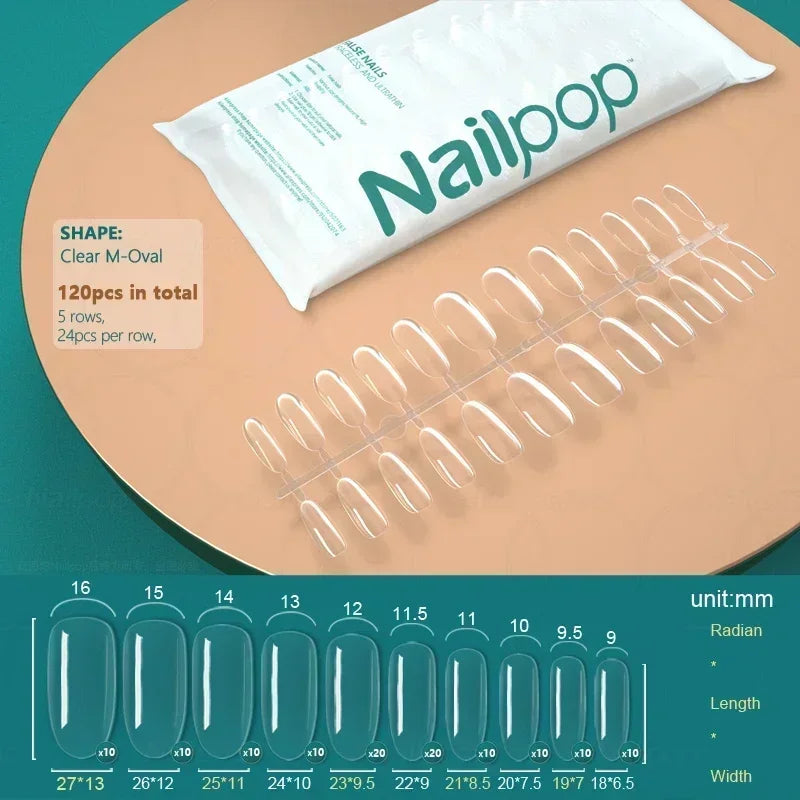 NAILPOP 120pcs Fake Nails Full Cover