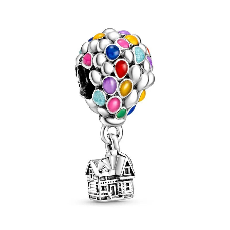 925 Silver Various Hot Air Ball Pendant Collection Charm Fit