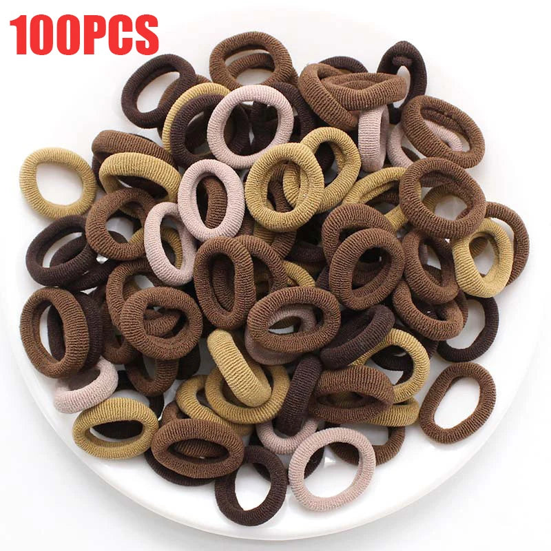 100/300/500 pcs Girls Colorful Elastic Hair Bands