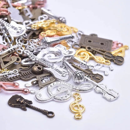 50Pcs/Lot Vintage Random Charms Mixed Hip Hop Music