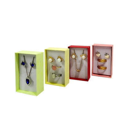 12 pcs High Quality Paper Ring Necklace Set Jewelry