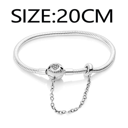 Silver Plated Link Bracelet Fit Original PAN Me Charm Beads Diy Jewelry