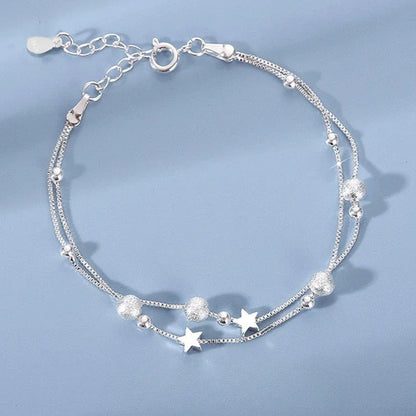 925 Sterling Silver Bracelet Partial Pearls for Women